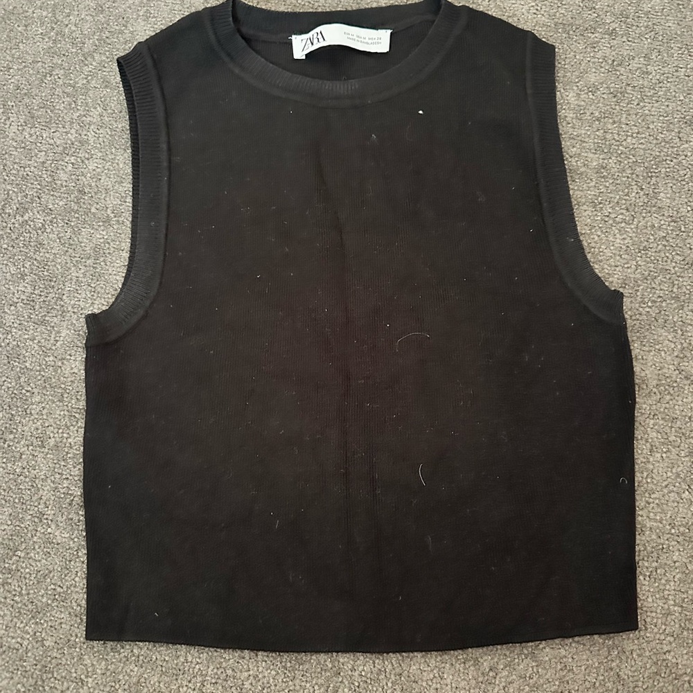 Black Zara Sweater Knit Type Tank